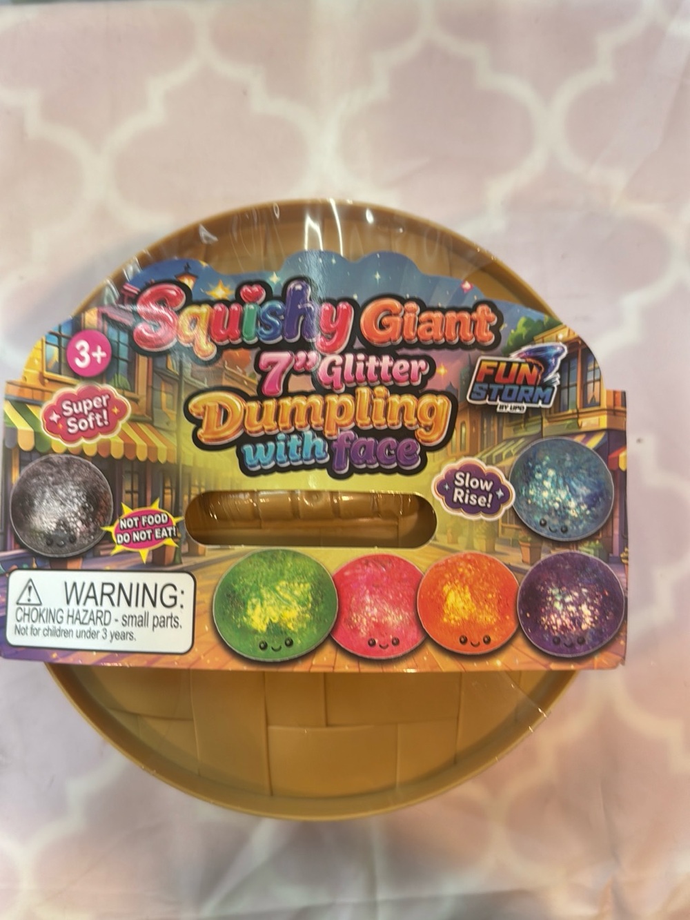 Storm Squishy Giant Glitter Dumpling Plush - Green Pink Orange Purple Blue